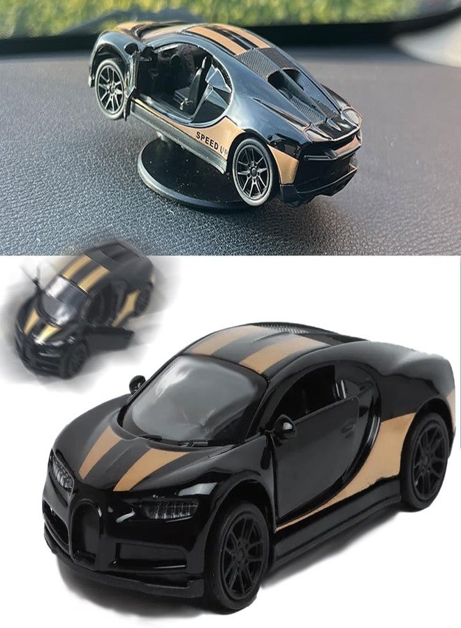 AUTO MT سيارة صغيرة سوداء نموذجية للانجراف مع قاعدة لاصقة، مصنوعة من سبيكة معدنية، مزينة بحرف أولي للوحة القيادة، سيارة رياضية صغيرة لتزيين السيارات، إكسسوارات سيارات - Image 2